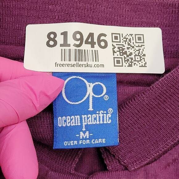 Vintage 80s Ocean-Pacific Polo Shirt Small 17x27 Purple - Picture 8 of 12